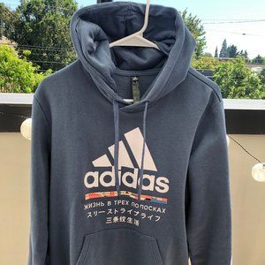 Adidas crew blue hoodie size Medium M
